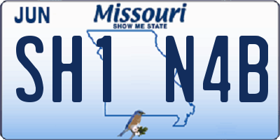 MO license plate SH1N4B