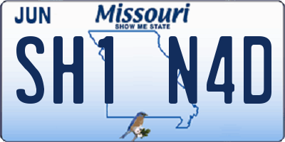 MO license plate SH1N4D
