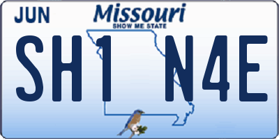MO license plate SH1N4E