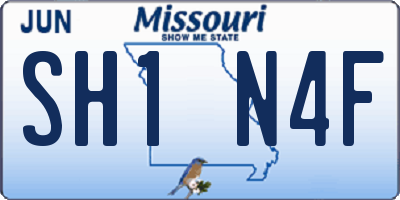 MO license plate SH1N4F