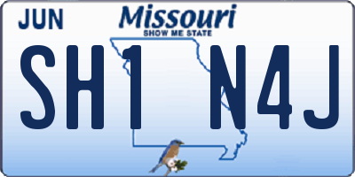MO license plate SH1N4J