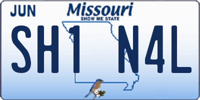 MO license plate SH1N4L