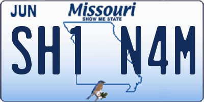 MO license plate SH1N4M