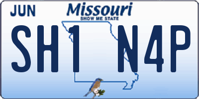 MO license plate SH1N4P