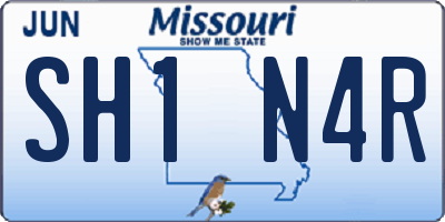 MO license plate SH1N4R