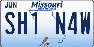 MO license plate SH1N4W