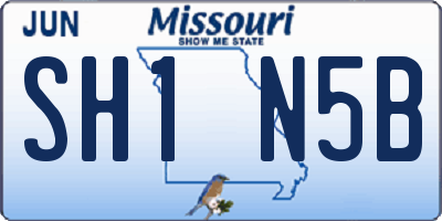 MO license plate SH1N5B