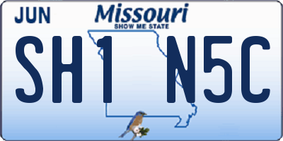 MO license plate SH1N5C