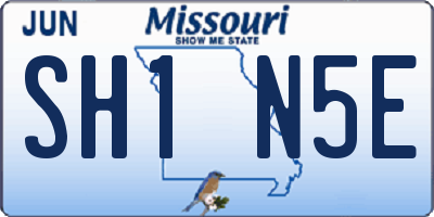 MO license plate SH1N5E