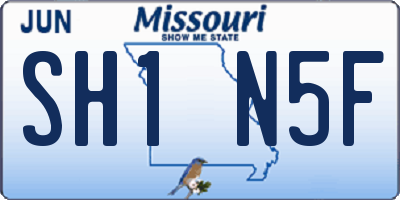 MO license plate SH1N5F