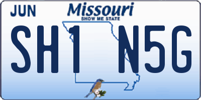 MO license plate SH1N5G