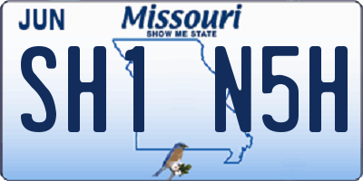 MO license plate SH1N5H