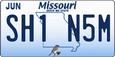 MO license plate SH1N5M