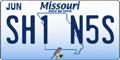 MO license plate SH1N5S