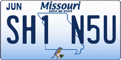 MO license plate SH1N5U