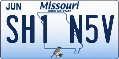 MO license plate SH1N5V