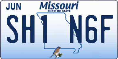 MO license plate SH1N6F