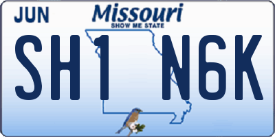 MO license plate SH1N6K