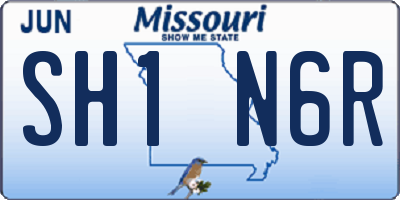 MO license plate SH1N6R