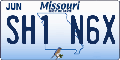 MO license plate SH1N6X