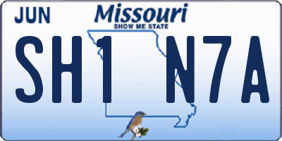 MO license plate SH1N7A