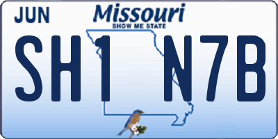 MO license plate SH1N7B