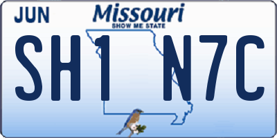 MO license plate SH1N7C