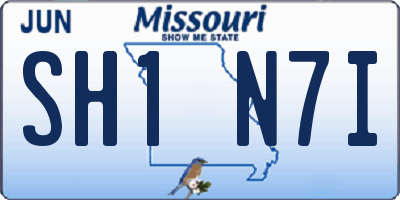 MO license plate SH1N7I