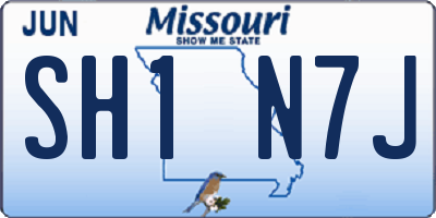 MO license plate SH1N7J