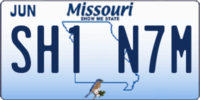 MO license plate SH1N7M