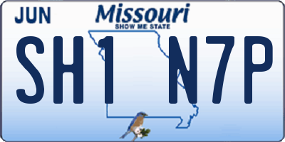 MO license plate SH1N7P