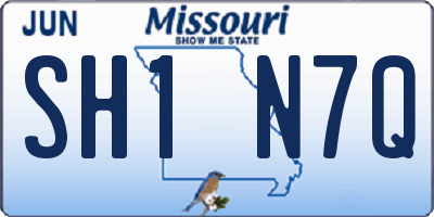 MO license plate SH1N7Q