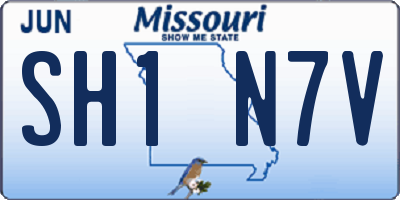 MO license plate SH1N7V