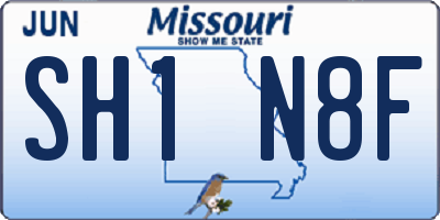 MO license plate SH1N8F
