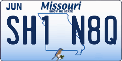 MO license plate SH1N8Q