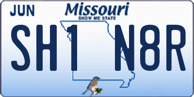 MO license plate SH1N8R