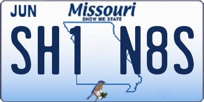 MO license plate SH1N8S