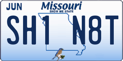 MO license plate SH1N8T