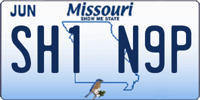 MO license plate SH1N9P