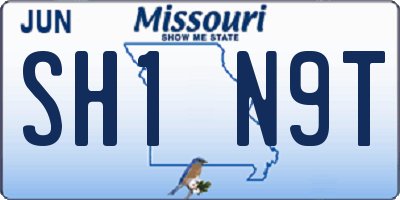 MO license plate SH1N9T