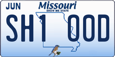 MO license plate SH1O0D