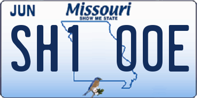 MO license plate SH1O0E