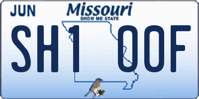 MO license plate SH1O0F