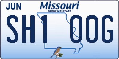 MO license plate SH1O0G