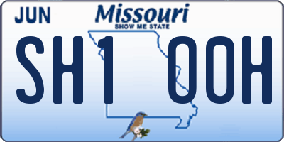 MO license plate SH1O0H