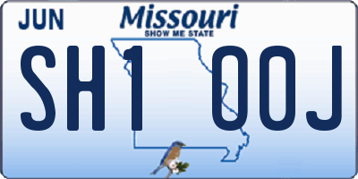MO license plate SH1O0J