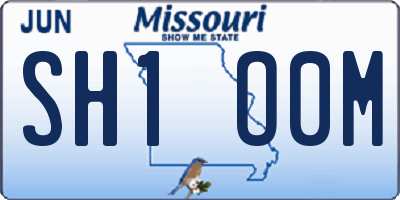 MO license plate SH1O0M