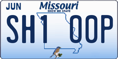 MO license plate SH1O0P