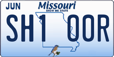 MO license plate SH1O0R