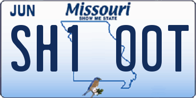 MO license plate SH1O0T
